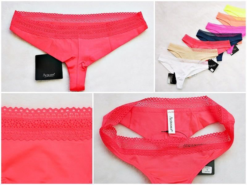 T6365-1 欧州発人気ブランド 刺繍ショーツ 高級 勝負下着 セクシー下着 Mサイズ ACOUSMA Tバック レース 新品 紅拍卖