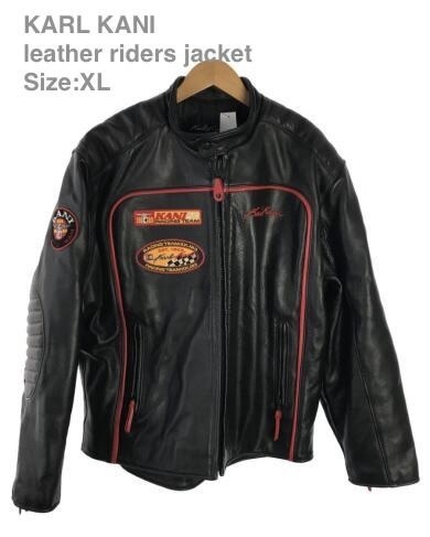 TK 激レア 入手困難 USA製 カールカナイ KARL KANI レザーライダースジャケット XL オーバーサイズ拍卖