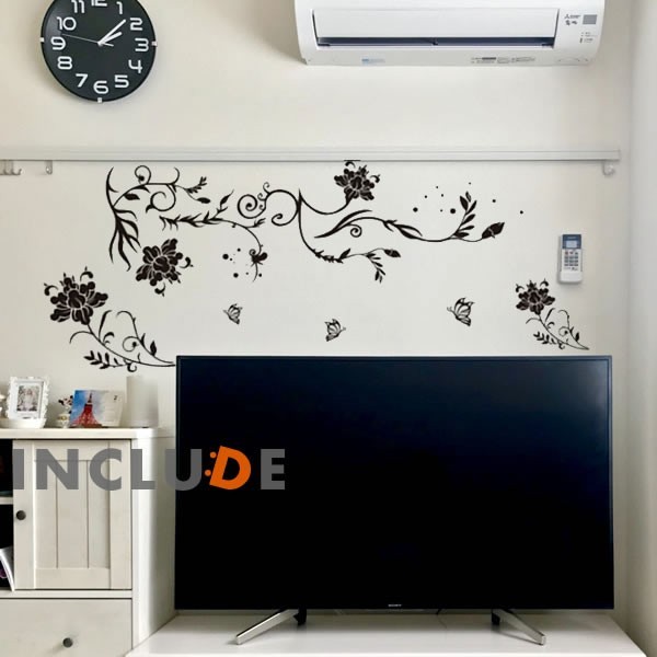 ウォールステッカー フラワーフレーム さわやか 花模様 花柄 模様 柄物 透明感 花の額 ウェルカムボード 飾り枠 高級に見える拍卖