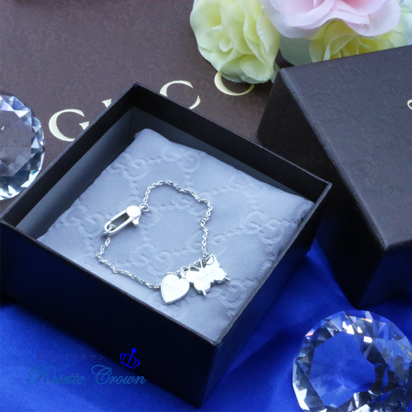 ◆新品◆値下げ交渉 は 質問で◆未使用◆グッチ◆バタフライ&ハートモチーフブレスレット◆拍卖