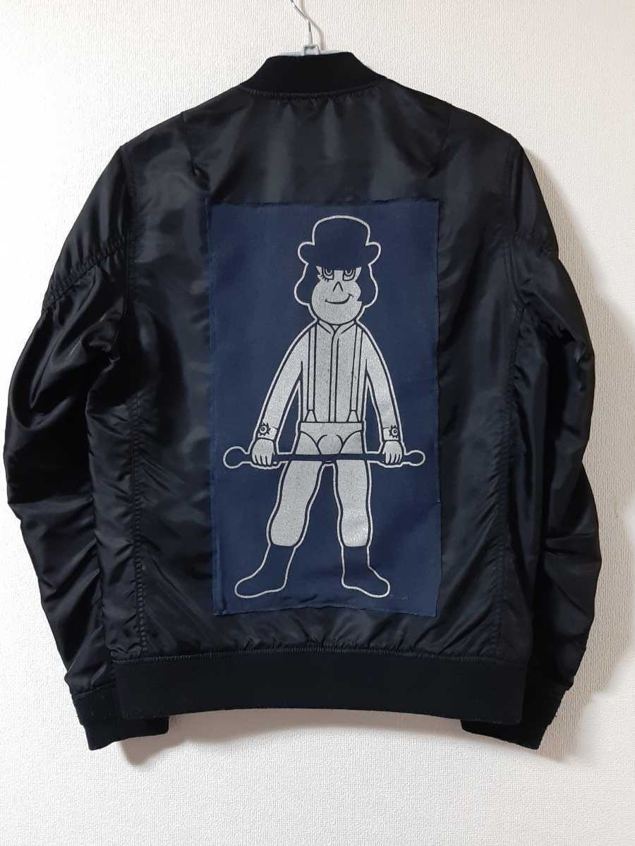 時計仕掛けのオレンジ 映画ムービーmovie MA-1ブルゾン ジャンパージャケット ビッグオーバーサイズ 古着 黒ブラック拍卖