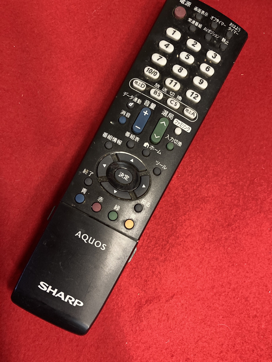 【SHARP AQUOS TVリモコン GA952WJSA】シャープ テレビ リモコン 中古 単4電池 ジャンク【23/01 TY-1B】拍卖