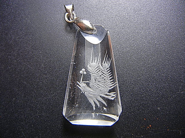 高級天然水晶彫刻MN2427 本水晶 「鳳」 一級彫り 超極上級美品 超透明31mm超すすめ拍卖