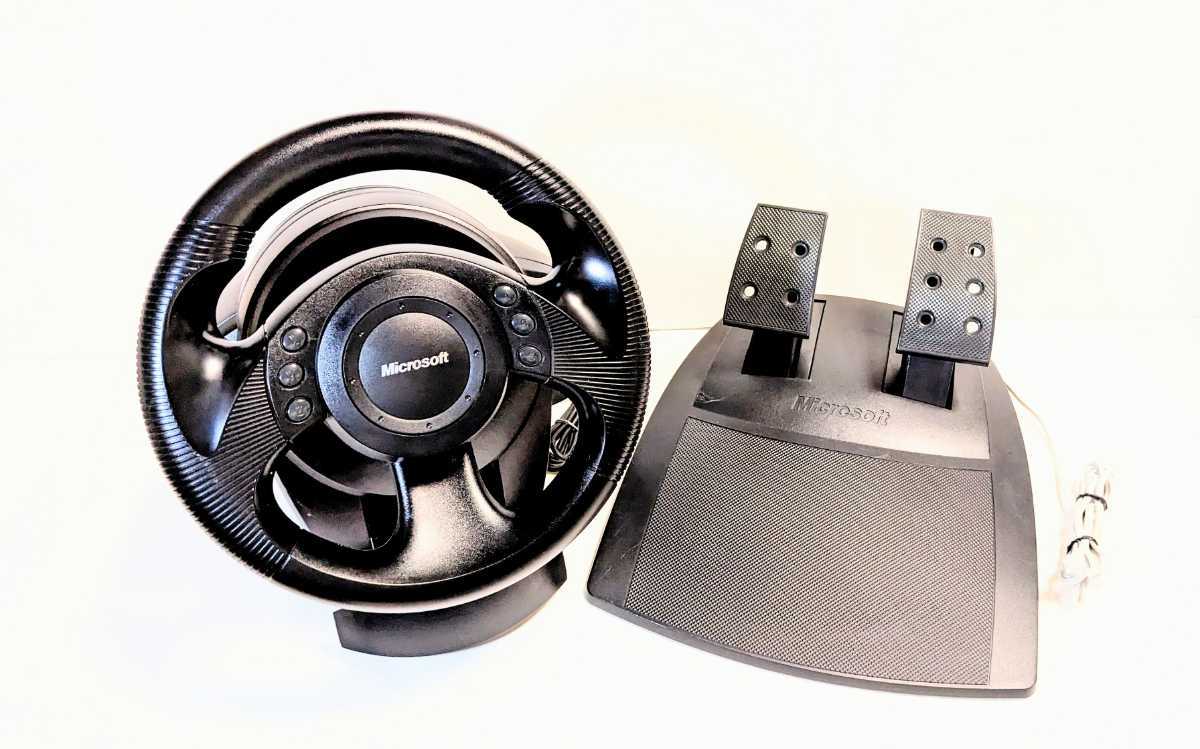 ステアリングのみ動作確認済★マイクロソフト「サイドワンダー/Side Winder Precision Racing Wheel」 No.x04-74734 USBコントローラー拍卖