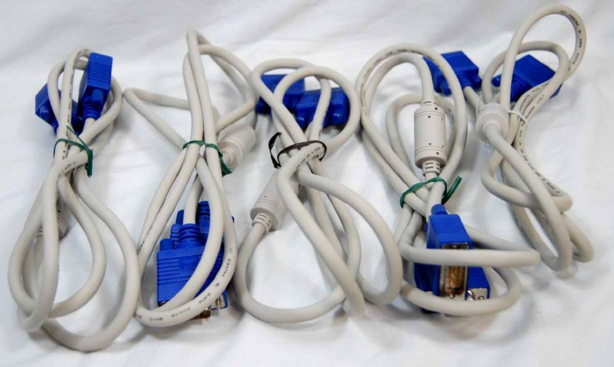 ■中古 5本セット◆約1.5m ミニD-sabケーブル◆パソコン⇔モニター■S160拍卖