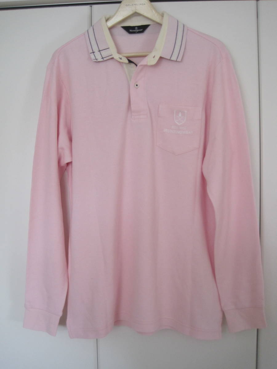 マンシングウェア 長袖ポロシャツ アクリル×コットン L拍卖