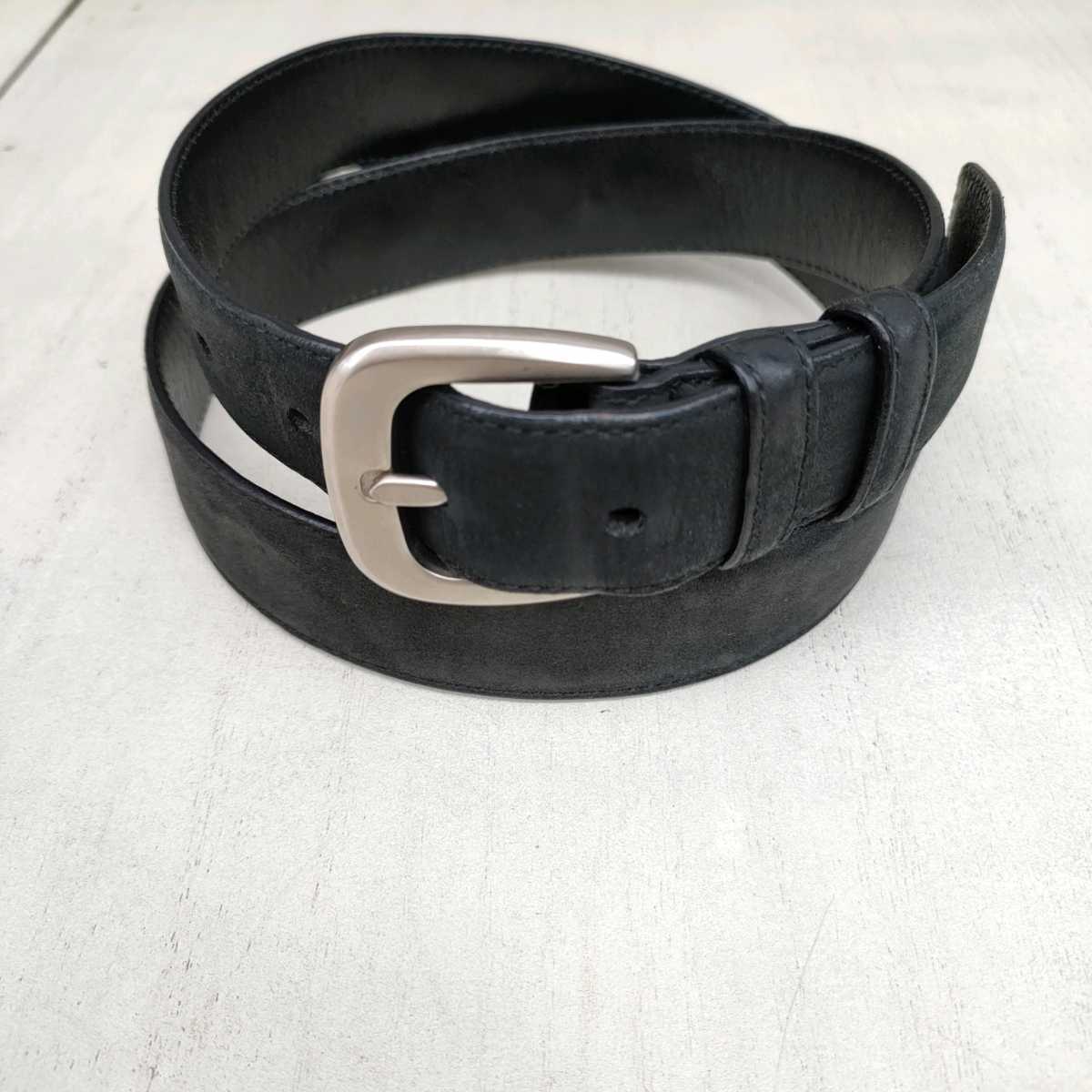 【イタリア製】サルヴァトーレフェラガモSalvatore Ferragamo/23 6112/ガンチーニ/金具/ヌバック/レザー/ベルト/85/ネイビー×シルバー/拍卖