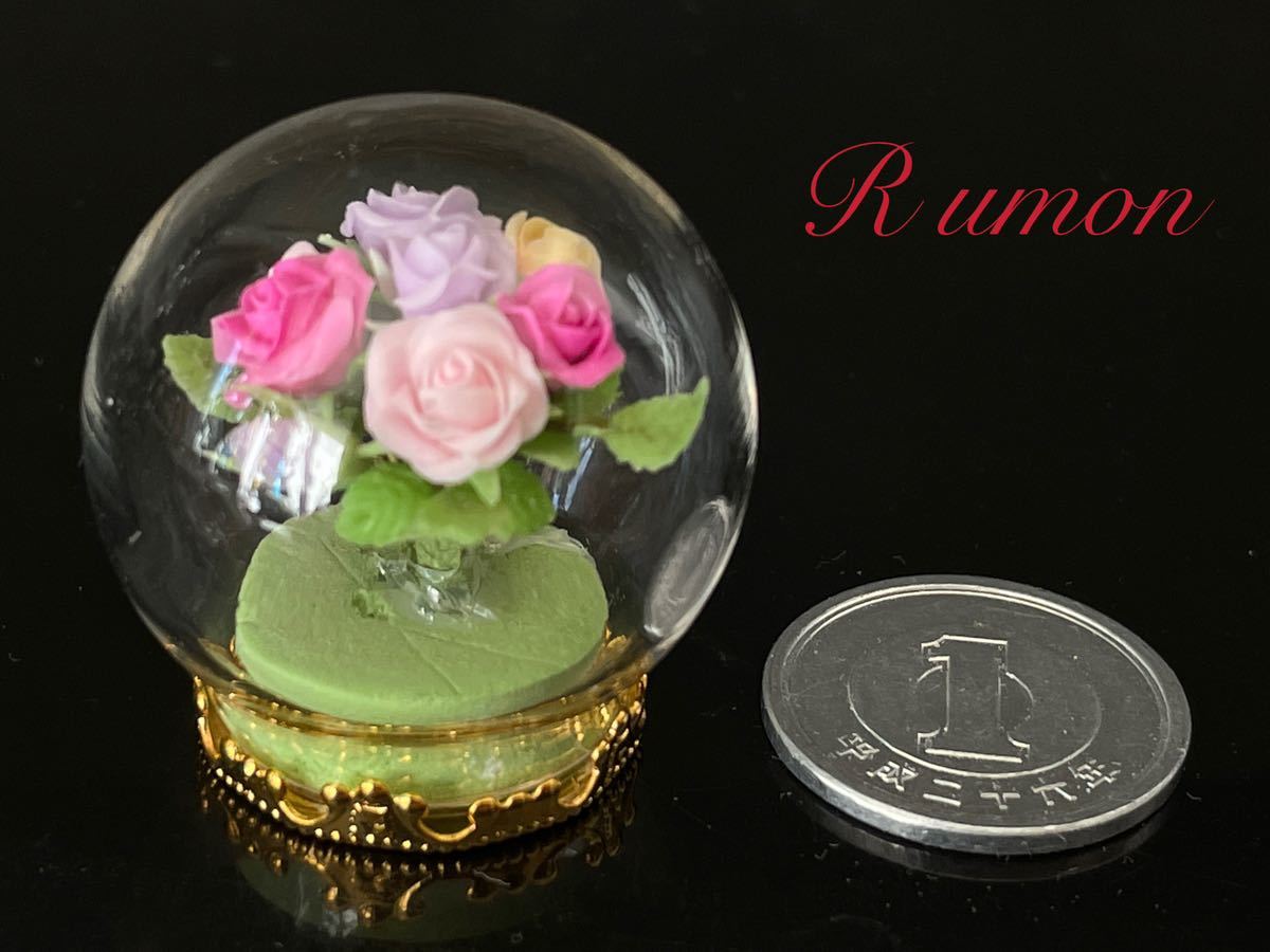 Rumon☆新商品☆ミニチュア フラワーアレンジ & ガラス花瓶拍卖