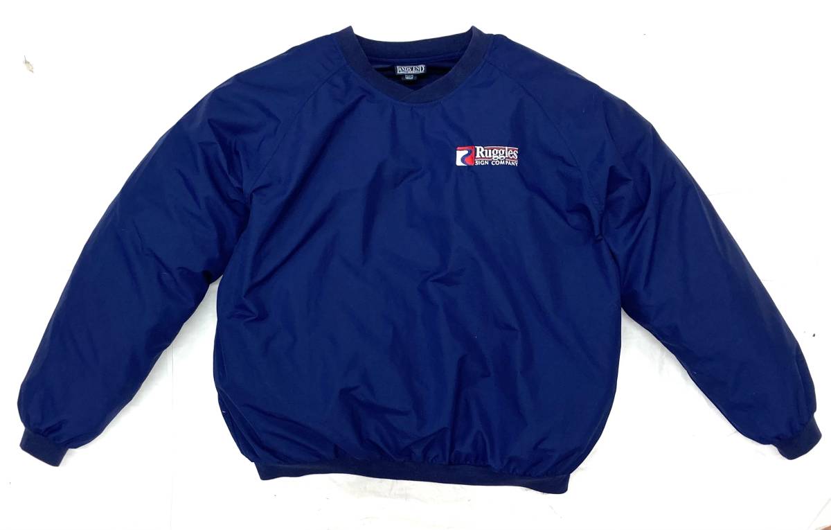 90s LANDS’END ランズエンド ナイロン プルオーバー 紺 XXL 企業拍卖
