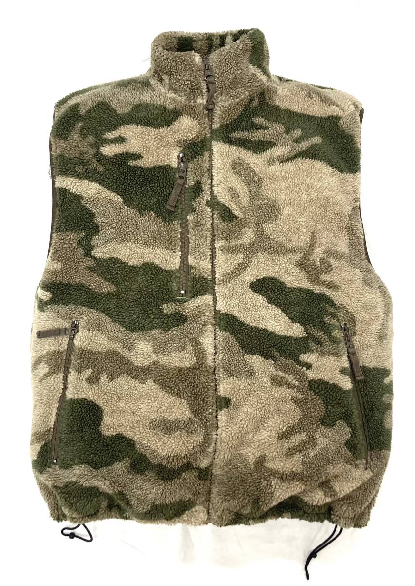 90s カベラス Cabela's カモフラージュ フリースベスト 厚手 M カモ 迷彩 ハンティング アウトドア拍卖