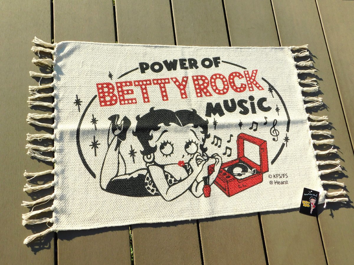 ◆送料無料◆【ベティちゃんコットンマット】※《Betty Boop・MUSIC》ベティ・ブープ 生成り拍卖
