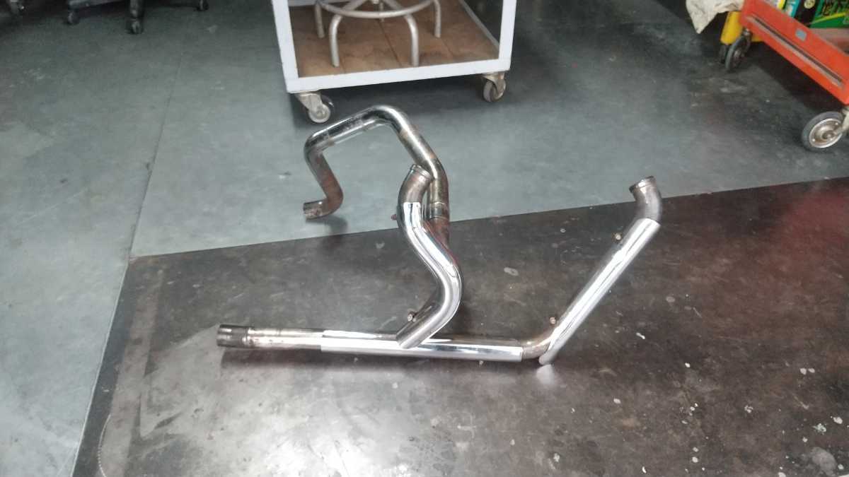 flh エボ 2本 左右出し エキパイ カスタム チョッパー ボバー拍卖