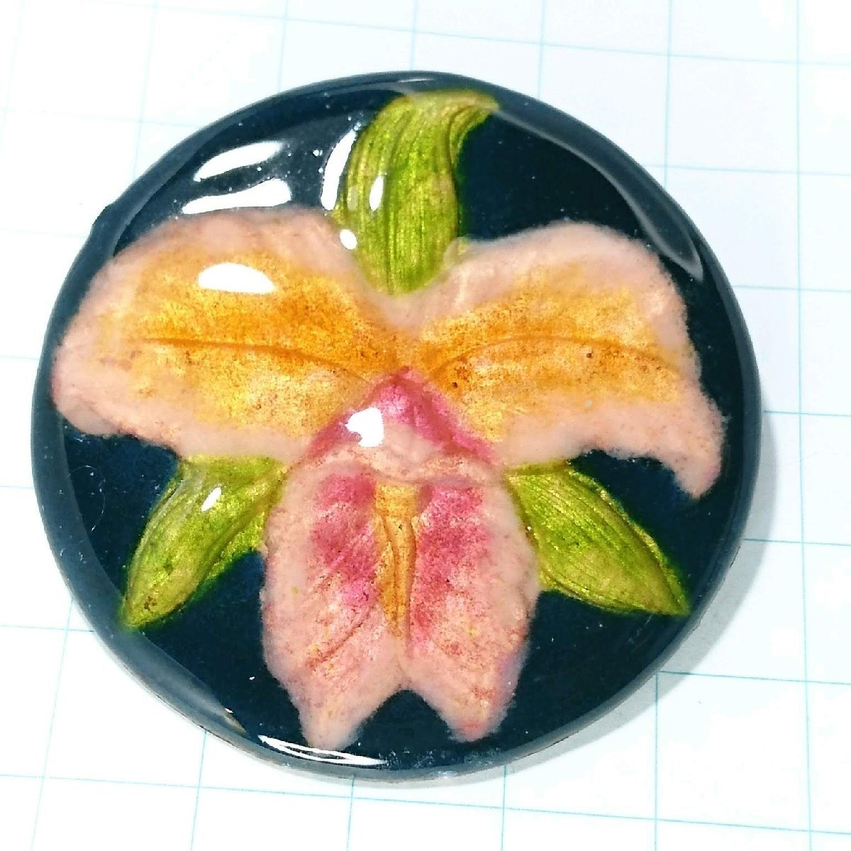 送料無料)ビンテージ☆七宝焼き 菖蒲 お花モチーフ☆アンティークブローチ A14176拍卖