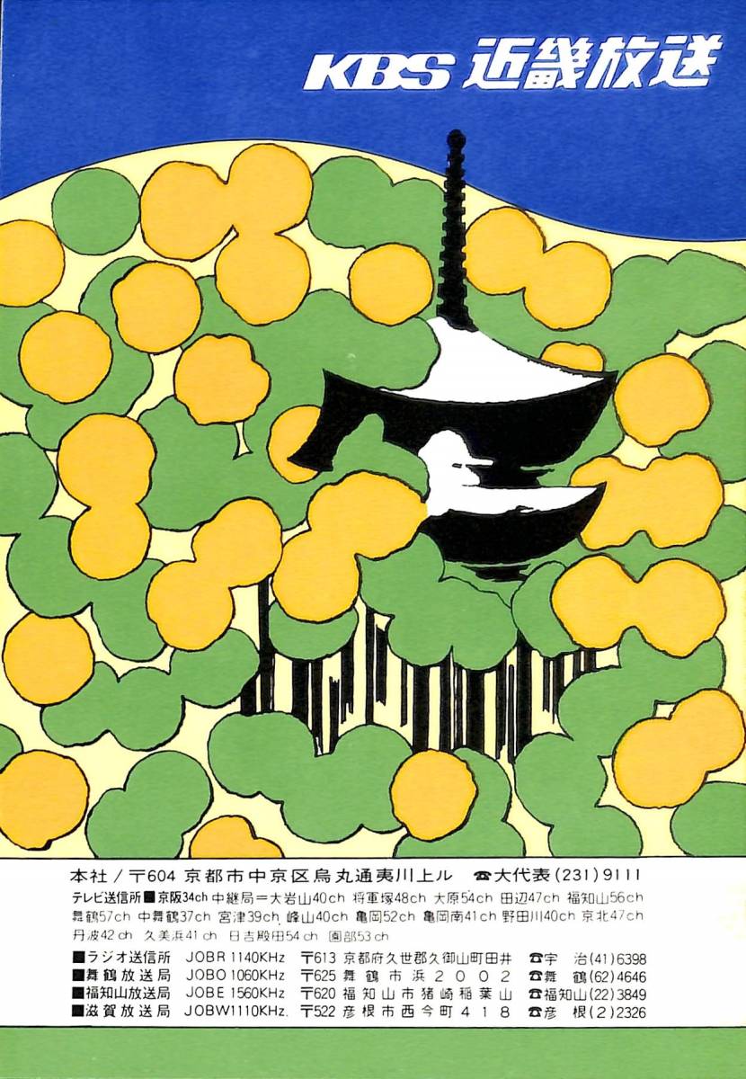 ⑥即決★送料込★BCL★レア★入手困難★希少未使用ベリカード★JOBR★KBS・近畿放送★1970年代(★昭和40年代後半)拍卖