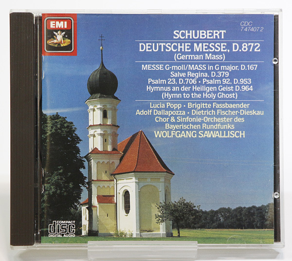 送料無料!サヴァリッシュ シューベルト ドイツ・ミサ曲 バイエルン放送合唱団 英EMI旧規格 スイス盤 CDC7474072拍卖