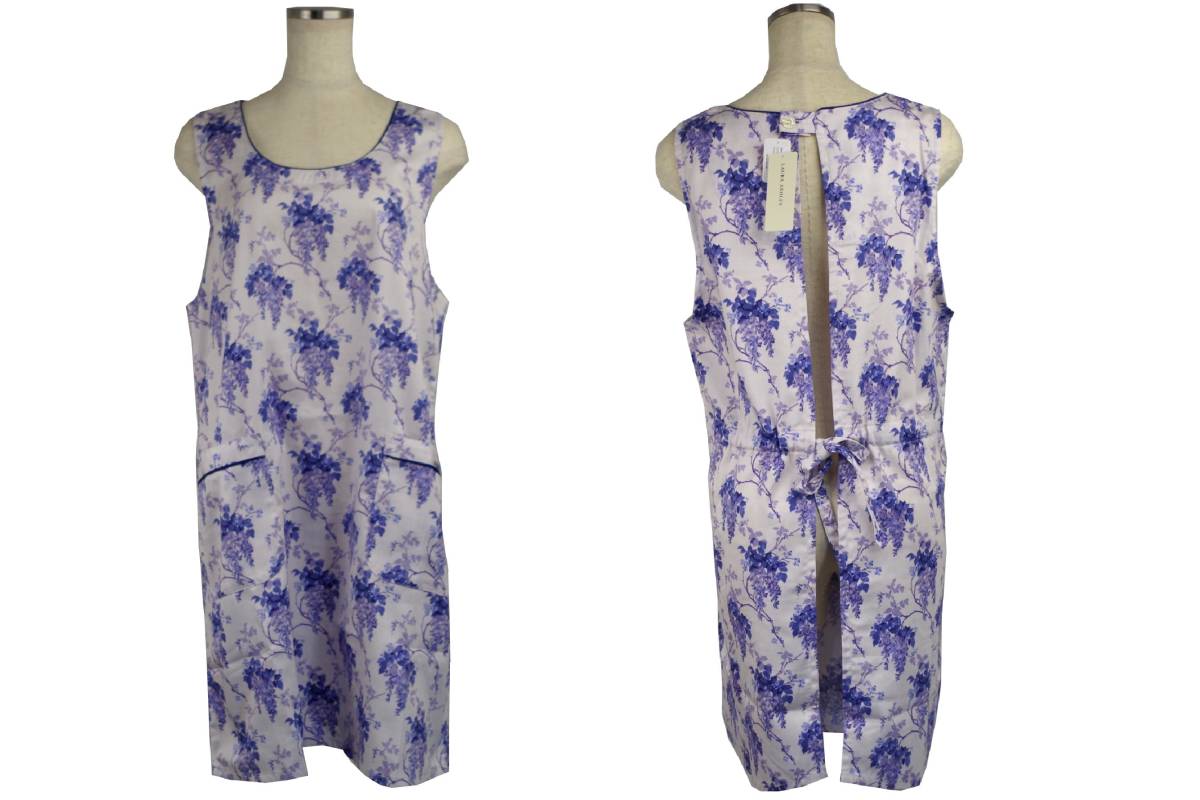 即決★ローラアシュレイ LAURA ASHLEY 背付きエプロン お手入れ簡単らくらくアイロン №6798 新品拍卖