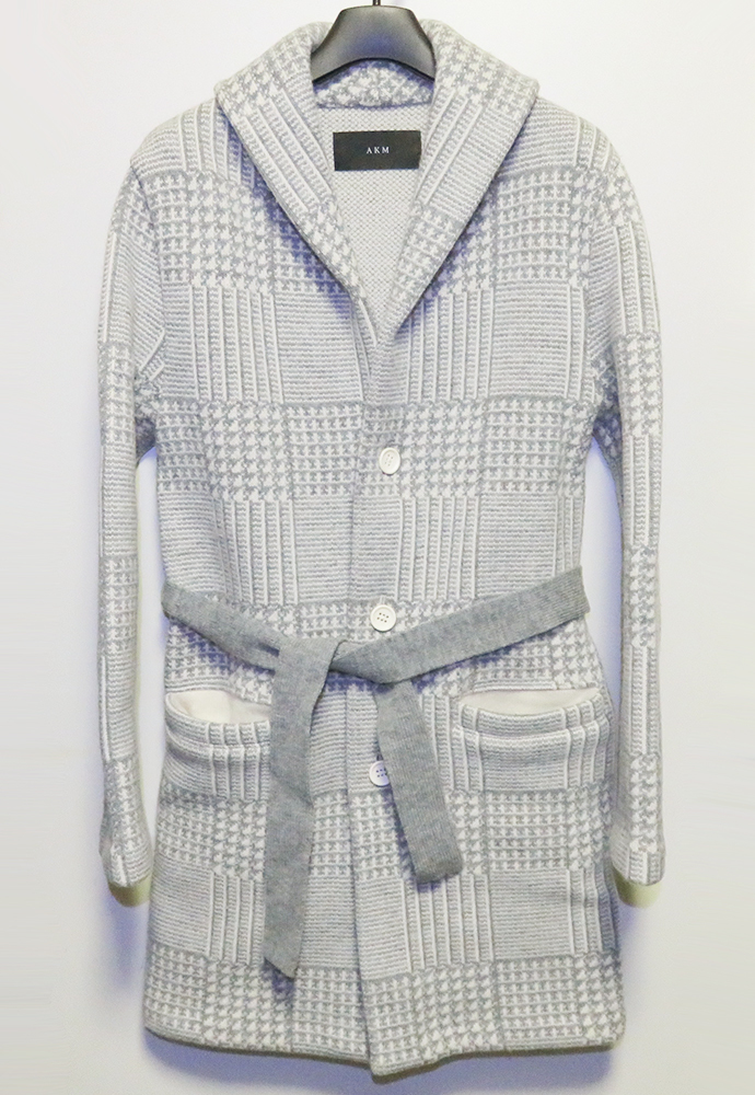 AKM SHAWL GOWN ショウルガウンニットコート S 美品 定価154,000円 ショルカラー エーケーエム wjk拍卖