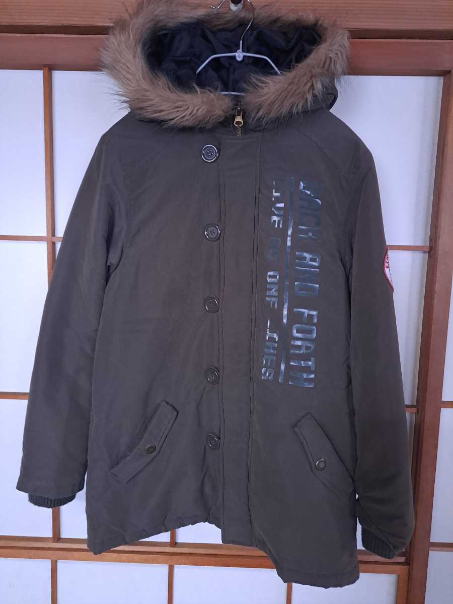 子供服 LEON 150 長袖 ミリタリーコート ブルゾン キッズ 即決 送料無料 中綿ジャケット 防寒 モッズコート拍卖