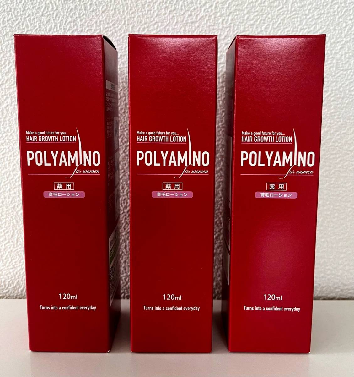 【新品未使用】 POLYAMINO 特許成分配合 育毛剤 レディース 女性用 3本 お得セット拍卖