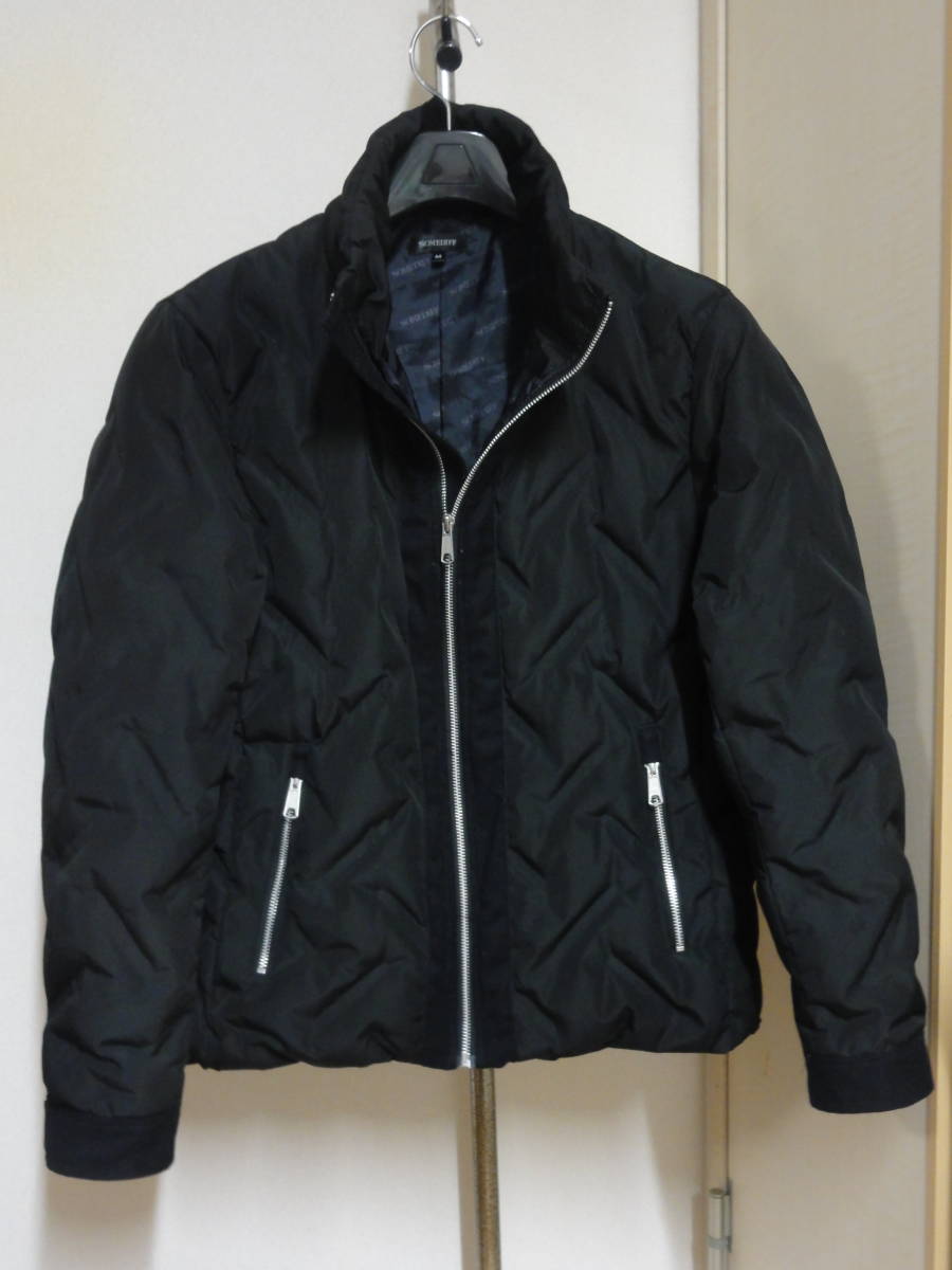 格安中綿入り防寒モデル・SOMEDIFF(サムディフ)・お洒落でかっこいい黒系凸凹立体ウェーブ風地?・高級立襟ライダース系デザインブルゾン M拍卖
