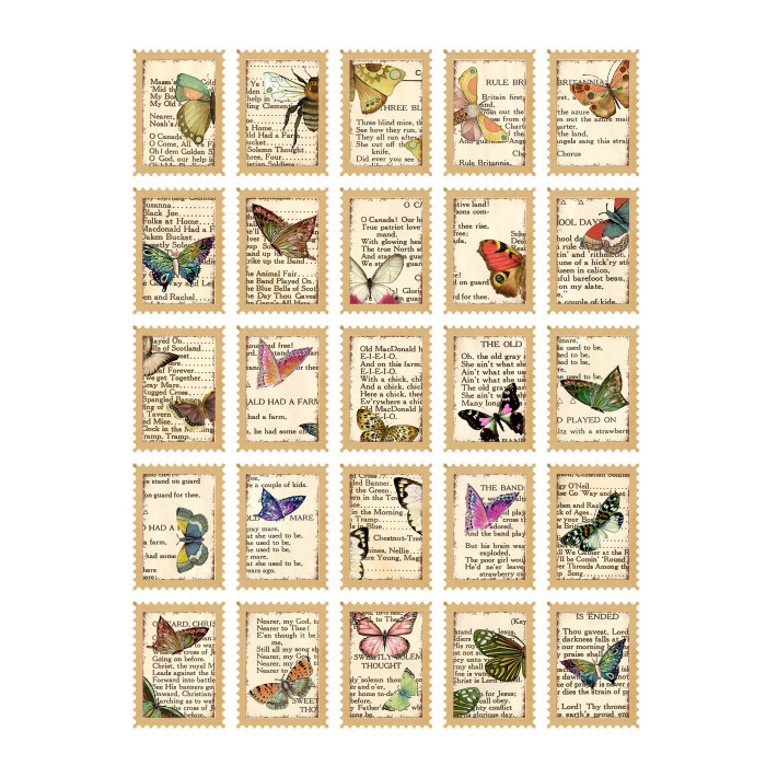 50枚 シール 切手 英字 花 妖精 きのこ アンティーク ビンテージ デコステッカー アンティーク調 コラージュ レトロ 0758-7拍卖