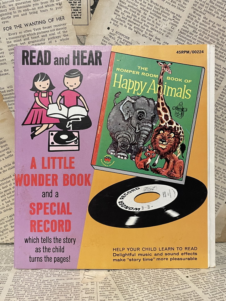☆1950年代/ロンパールーム/ハッピーアニマルズ/レコード&ブック/即決ビンテージ/海外/絵本/Happy Animals/Book & Record(50s) RE-014拍卖