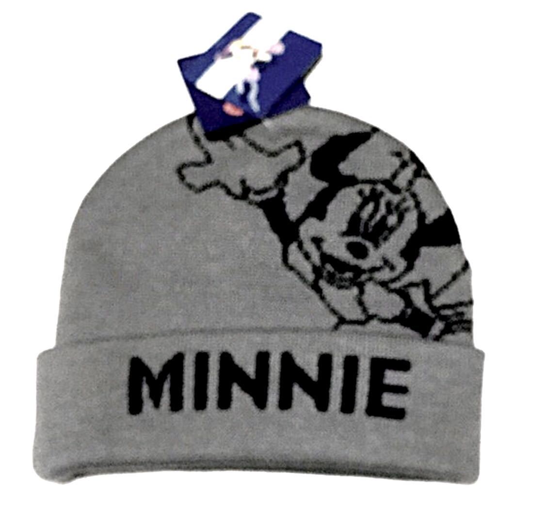 新品●Disney.ミニー●ニットキャップ .ニット帽 .●ライトグレー拍卖