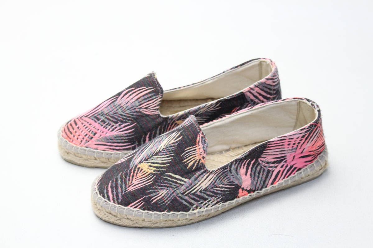 37■新品♪MANEBI マネビ ROSE PALM エスパドリーユ(35)拍卖