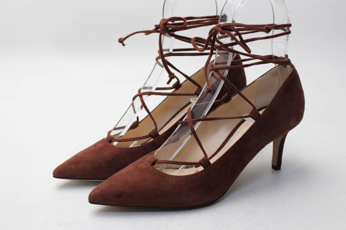 50■新品♪FABIO RUSCONI レースアップパンプス(36半)BR拍卖