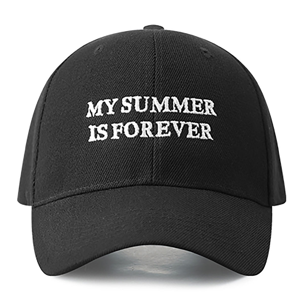 ユニセックス 男女兼用 ロゴ刺繍 ボールキャップ ベースボールキャップ オールシーズン MY SUMMER ブラック拍卖