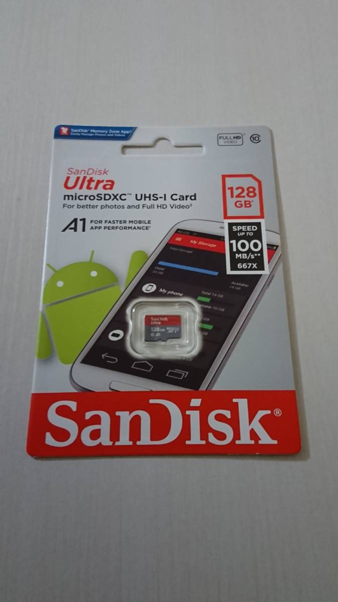 新品 SanDisk Ultra 128GB micro SDXC SDカード 未使用 赤色 サンディスク拍卖