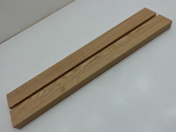 No,5048-8 ホワイトオーク2本 厚さ30.2mm×長さ570mm×幅53.1mm おてがる配送発送サイズ80 楢拍卖