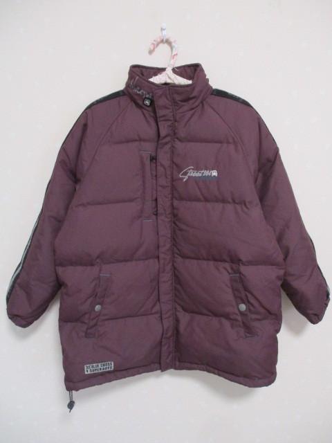 ё ブルークロス ё ダウンジャケット ■130㎝■ エンジ色 30129拍卖