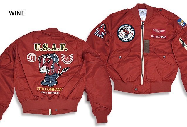 L2ミリタリーフライトジャケット◆TEDMAN/テッドマン ワインXXLサイズ(サイズ46)TL2-190 エフ商会 アメカジ 赤鬼 ライトアウター拍卖