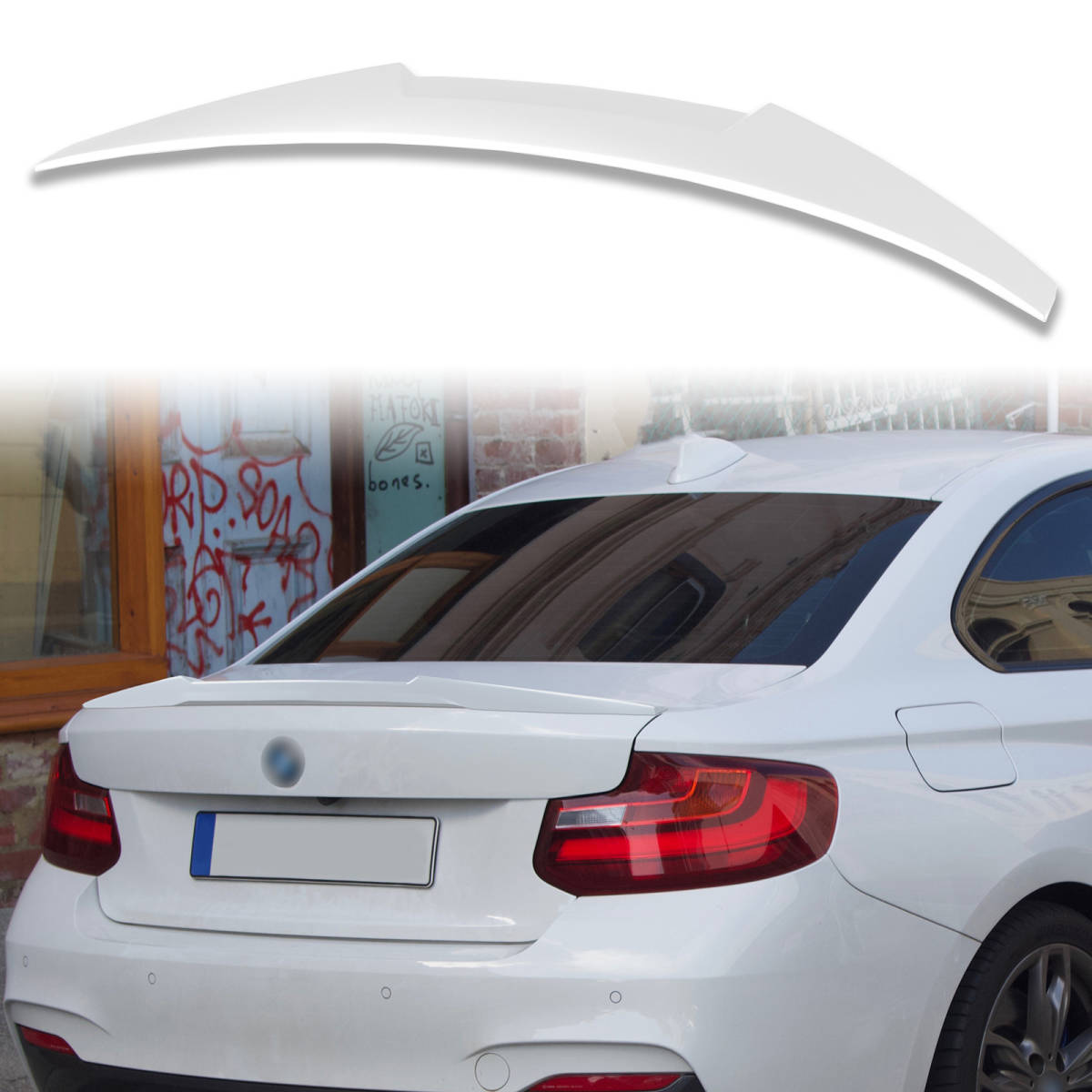 純正色塗装済 ABS製 トランクスポイラー BMW用 2シリーズ F22用 M4タイプ ポン付け カラーコード:300 QTS-50073拍卖