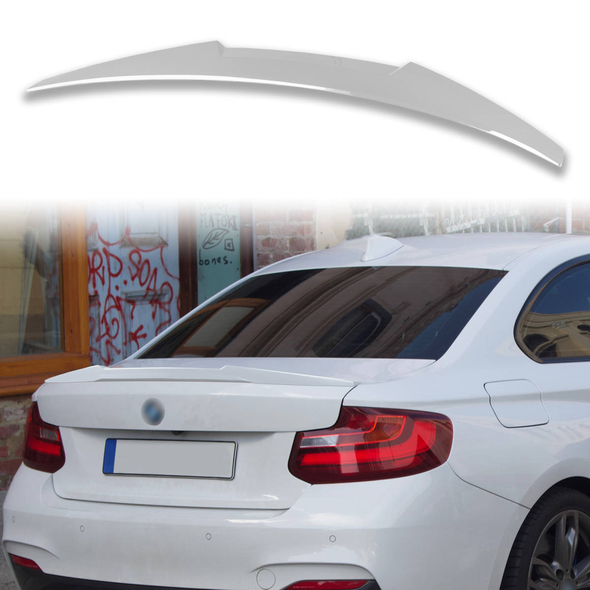 純正色塗装済 ABS製 トランクスポイラー BMW用 2シリーズ F22用 M4タイプ ポン付け カラーコード:A83 QTS-50073拍卖