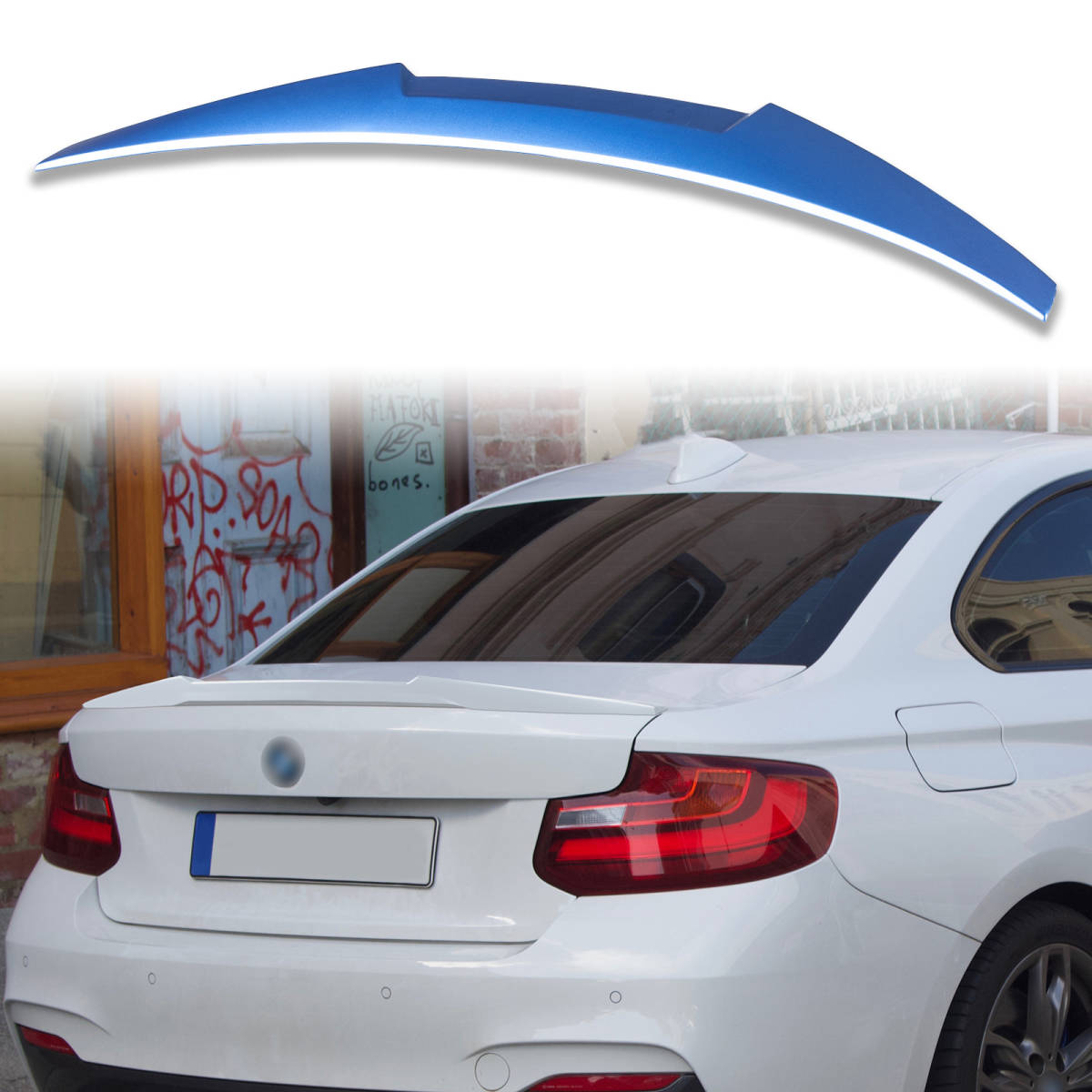純正色塗装済 ABS製 トランクスポイラー BMW用 2シリーズ F22用 M4タイプ ポン付け カラーコード:B45 QTS-50073拍卖