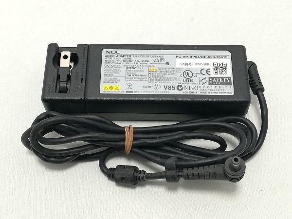 中古品★NEC ノートパソコン用ACアダプタ ADP86 PC-VP-BP54/OP-520-76419 10V 5.5A拍卖