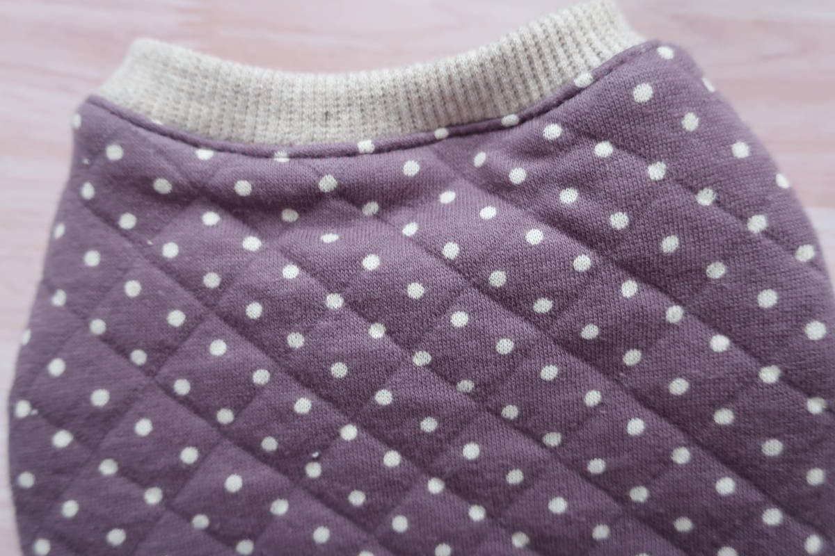 【SS】水玉グレープ 秋冬キルトニット 小型犬犬服ドッグウエアハンドメイド拍卖