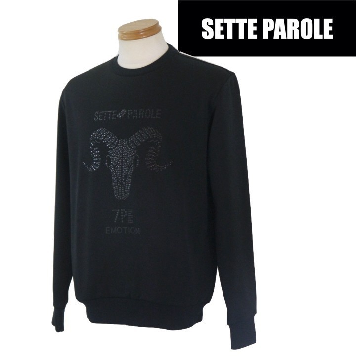 【秋冬SALE】 セッテパローレ/SETTE PAROLE トレーナー 108-48/Lサイズ 黒系拍卖