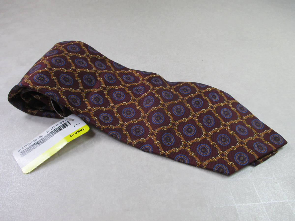 ◇ネクタイ◆新品・未使用・タグ付き◆エンリコバレリ Enrico Valeri ◇連結ベルト柄・茶色系◇第28弾ブランドがいっぱい◇28-17◇拍卖