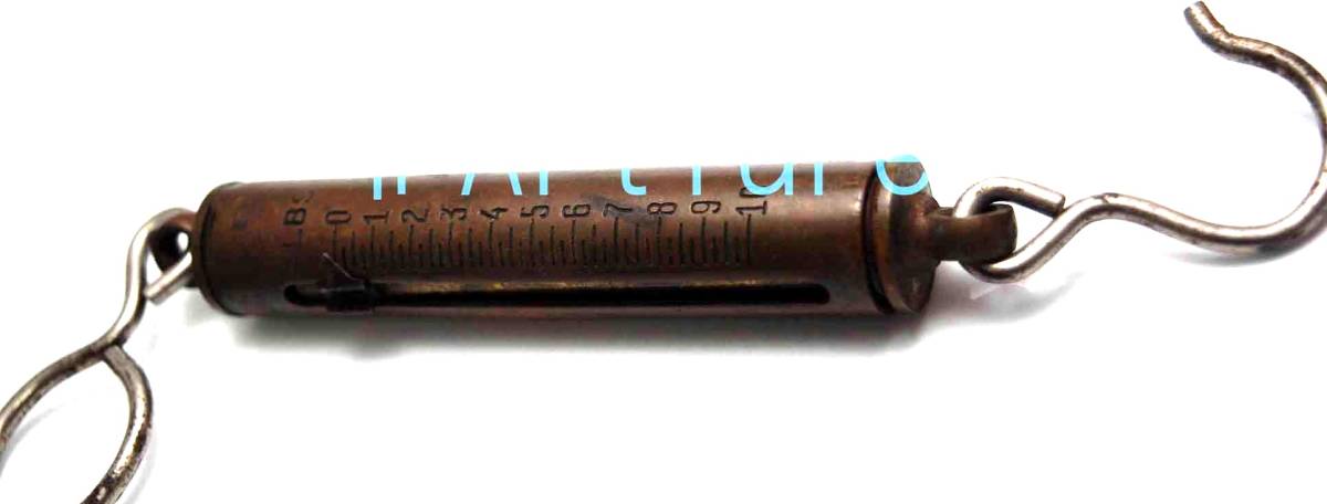 珍品希少 Antique Chatillon NY Brass Hanging Tube Scale, Fish Scale, Fruit Scale, 10 lbs.(Y483-186)拍卖