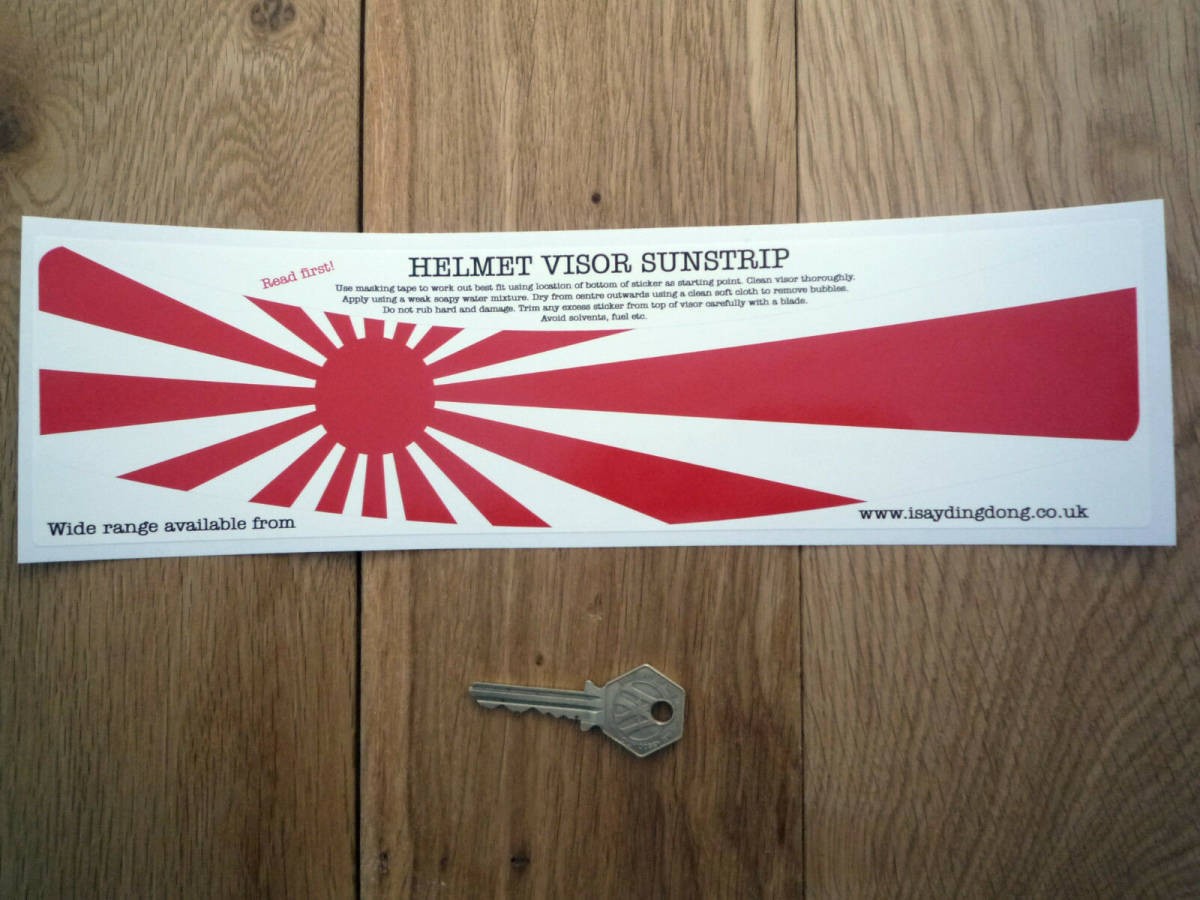 海外 Japanese Flag HELMET Sticker ジャパニーズ フラッグ 日本 ヘルメット ステッカー デカール 305mm × 58mm拍卖