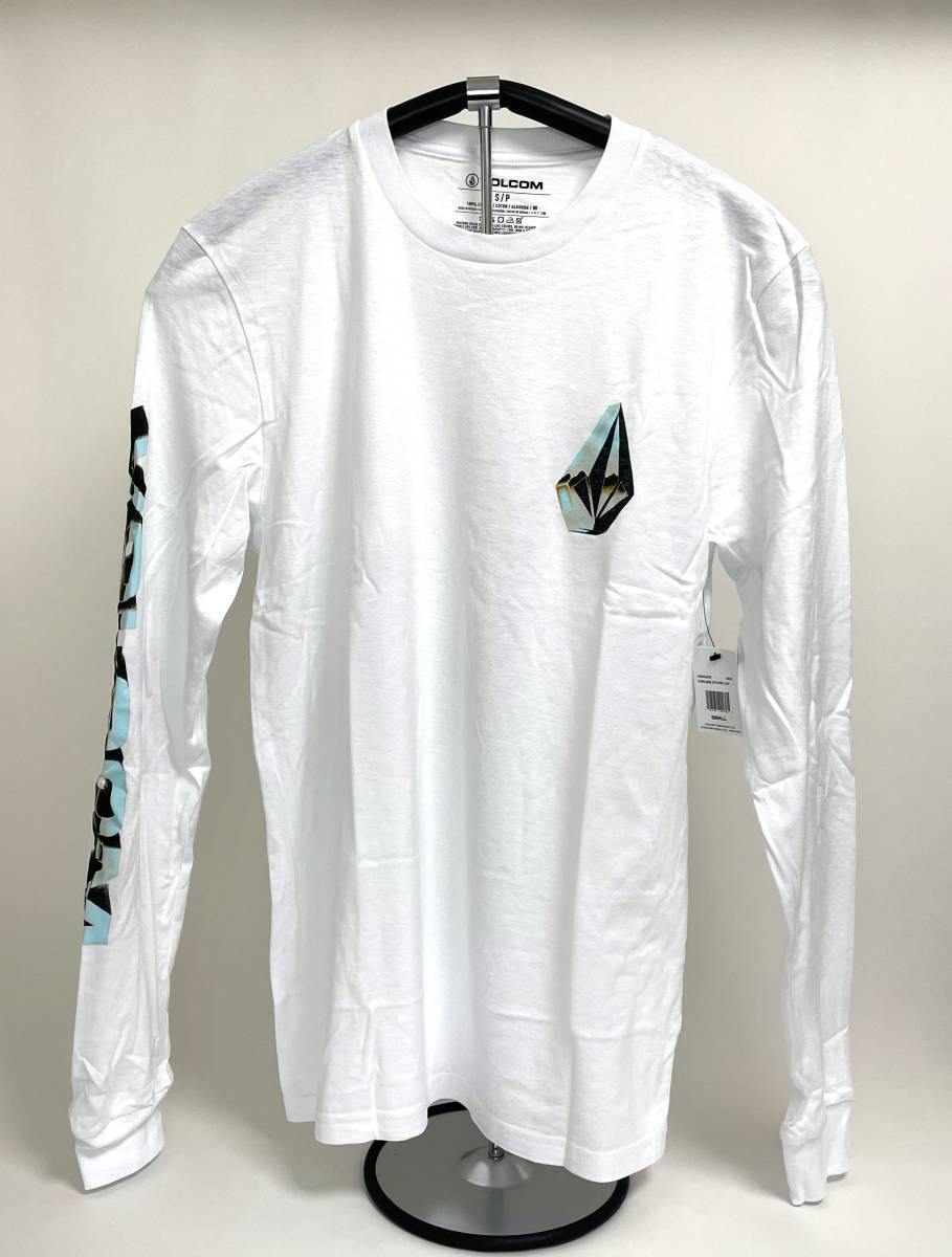 VOLCOM ボルコム A3642202WHT① メンズ Sサイズ 長袖Tシャツ シンプルなロンティー ホワイト 白色 ロゴ Logo ヴォルコム 新品即決 送料無料拍卖