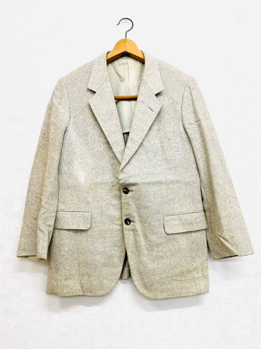 S4502②*1 Aquascutum アクアスキュータム 170-96-86 96AB5 オートミール ネップ シングル 2つボタン ジャケット拍卖