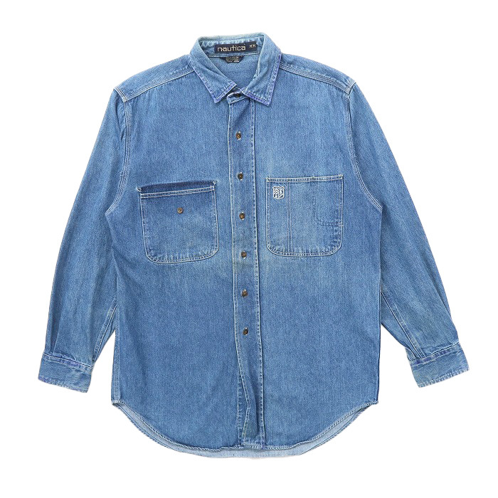 古着 ノーティカ NAUTICA デニムシャツ 長袖 ビンテージ サイズ表記:M gd70752拍卖