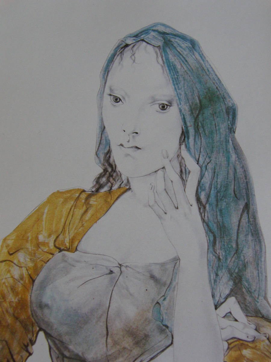 藤田嗣治、【Portrait de femme】、希少な額装用画集より、厳選、新品額装、マット額装付、状態良好、送料込み拍卖