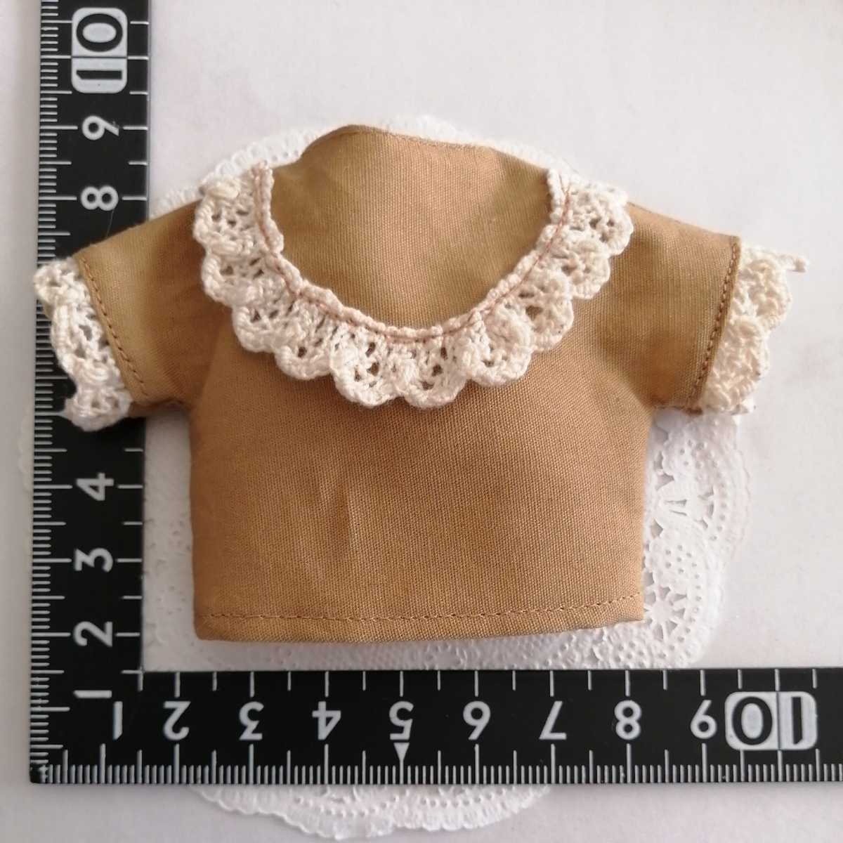 tia*゜☆*ドール用 ベージュ フリル 半袖 トップス momoko ピュアニーモ リカちゃん ブライス 1/6ドール拍卖