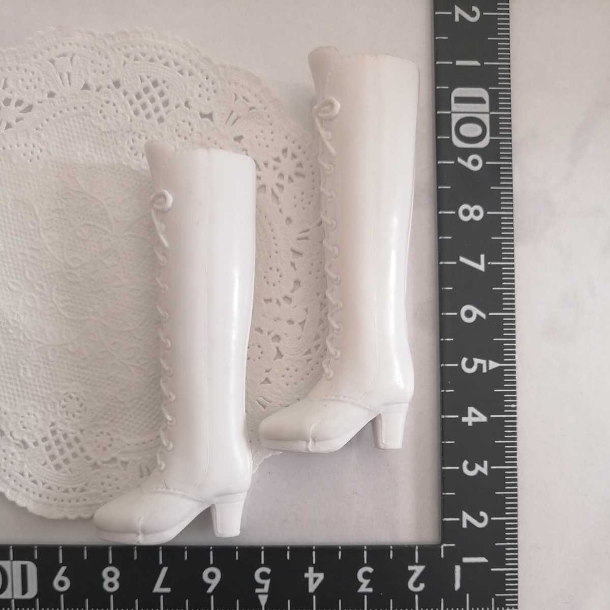 3r0110 ドール用 ロングブーツ 白 ホワイト リカちゃん ジェニー 1/6ドール 靴拍卖