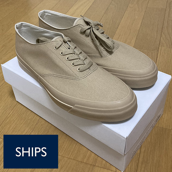 送料無料 新品 SHIPS シップス US NAVY モカシン デッキシューズ ベージュ 26cm 日本製 スニーカー ミリタリー アメカジ Old Vintage Rare拍卖